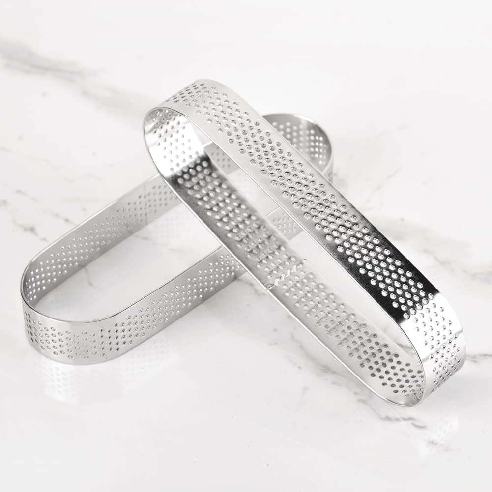 Stainless Steel Oval Tart Ring Perforated-86838