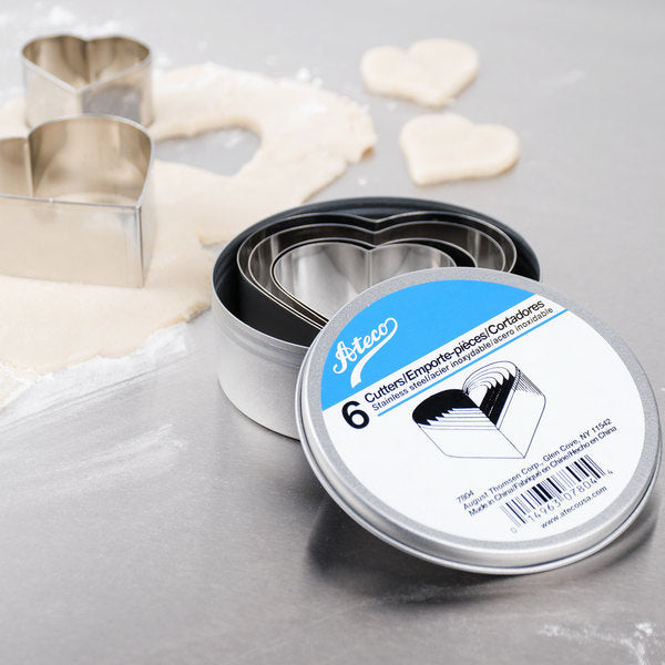 6 Piece Plain Heart Cutter Set -7804