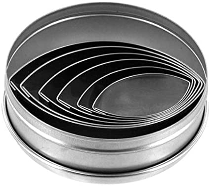 6 Piece Plain Football Cutter Set - 5255